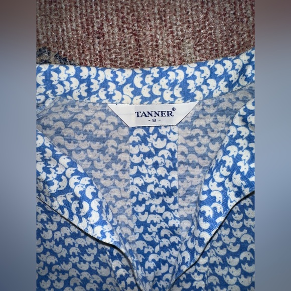 Tanner vintage elephant print lightweight button down long sleeve midi dress  8 - Picture 11 of 14